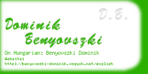 dominik benyovszki business card